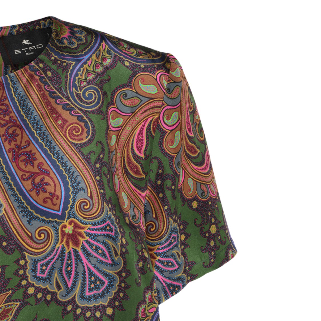 Etro Multicolor Silk Dress With Paisley Motif