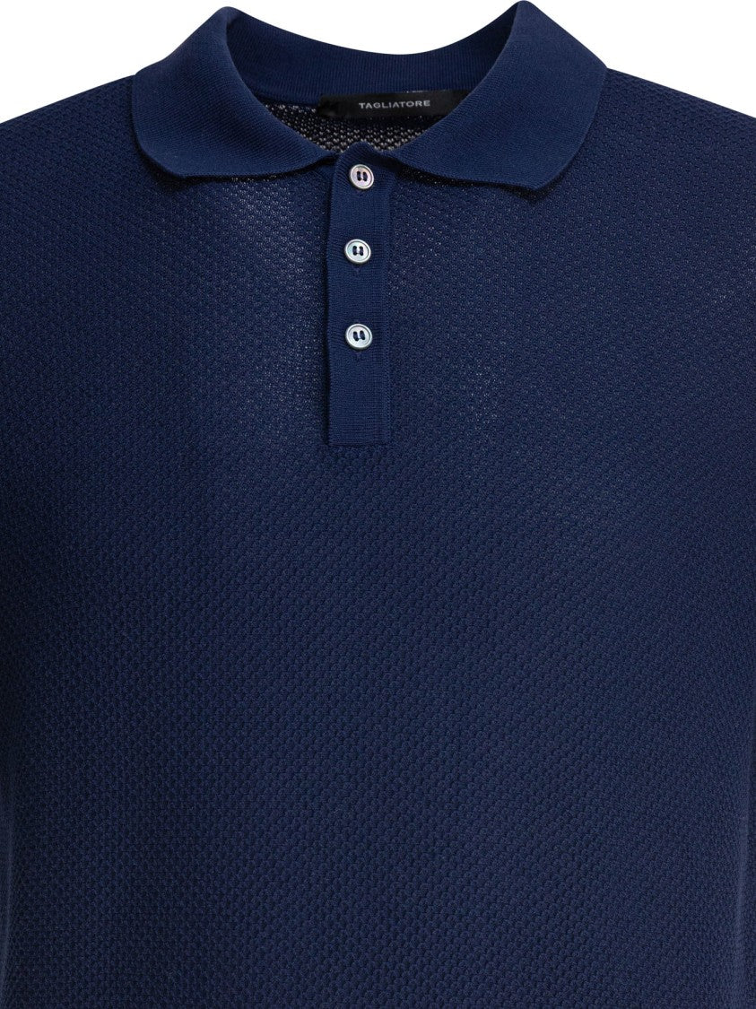 Tagliatore Textured Knit Polo Shirt