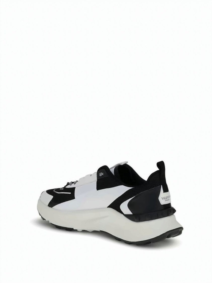 Valentino Garavani Dynamic Black And White Pattern Calf Leather Sneakers