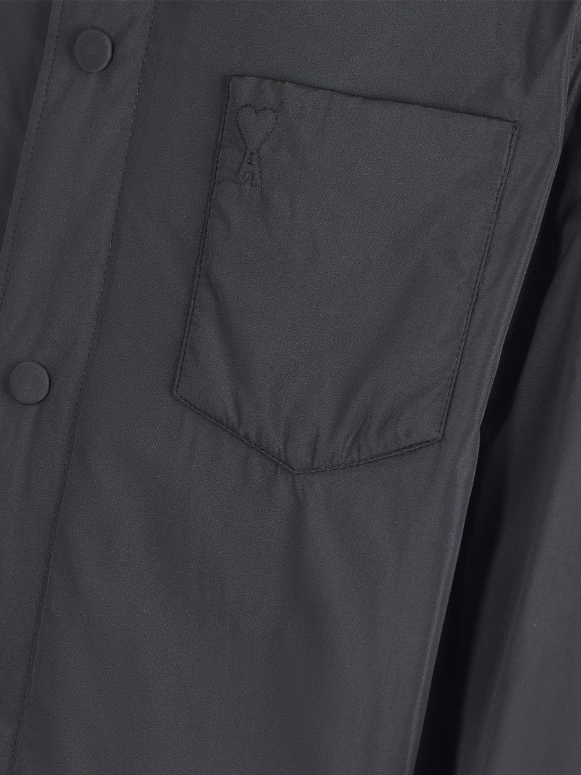 Ami Button-Up Jacket With Pointed Collar