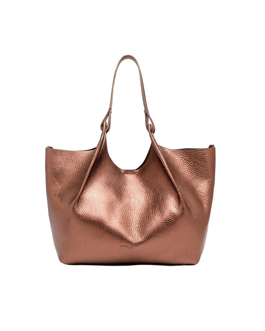 Gianni Chiarini Moon Dua Pebble Grain Leather Tote Bag