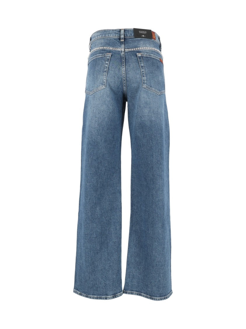 7 For All Mankind Stovepipe Straight Avenue Studded Jeans
