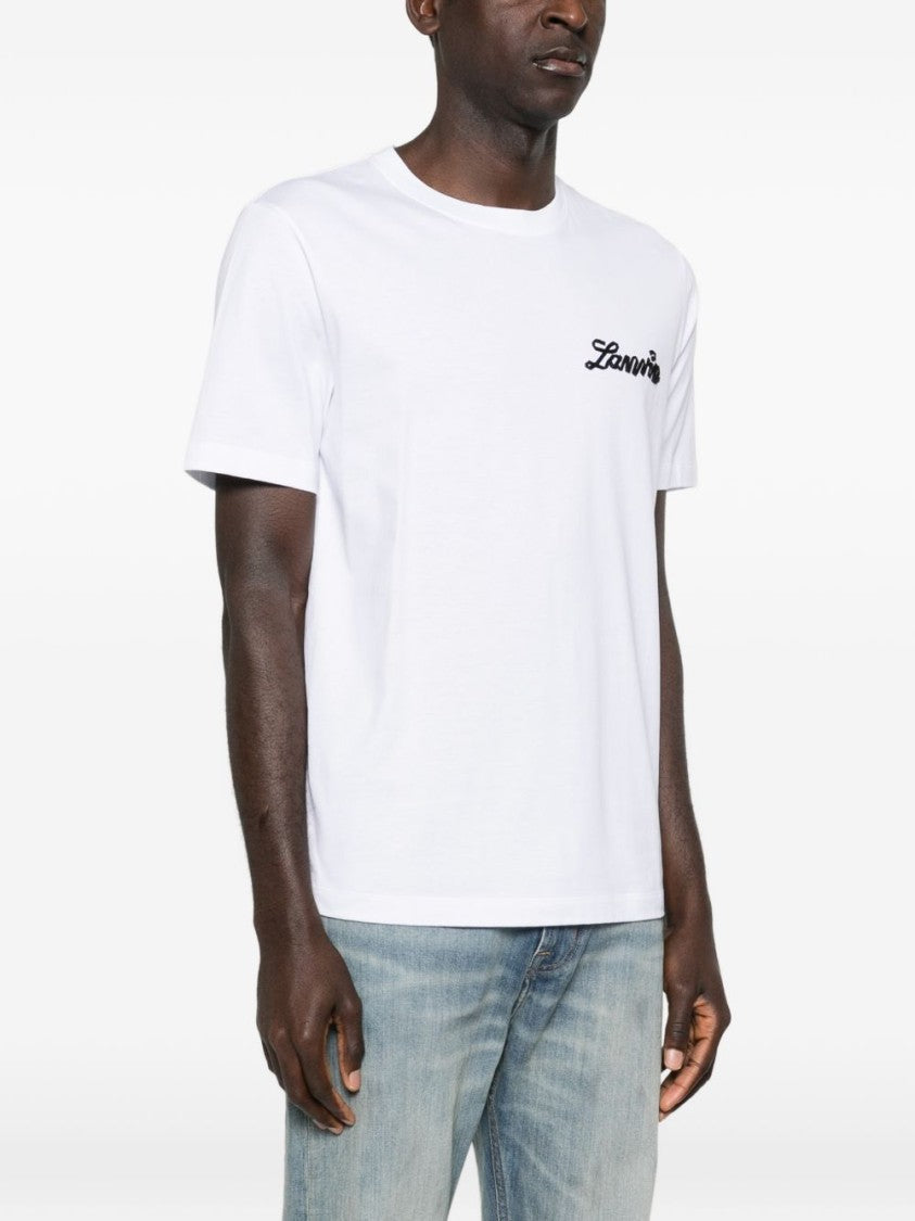 Lanvin Script Logo Short-Sleeve Silk-Nylon Blend T-Shirt