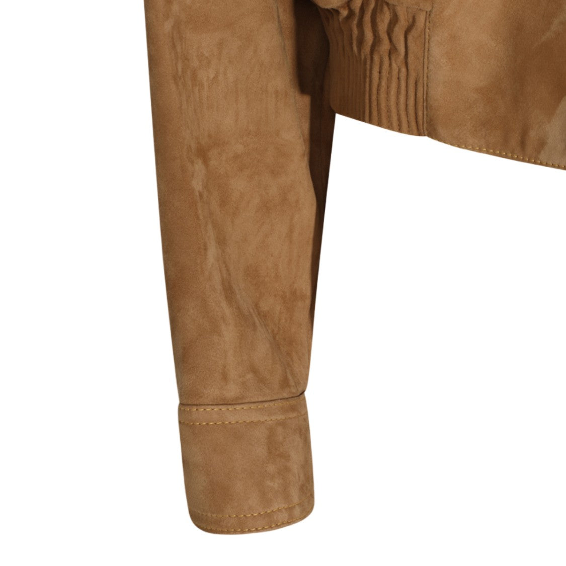 Versace Cropped Gold-Tone Accent Suede Jacket