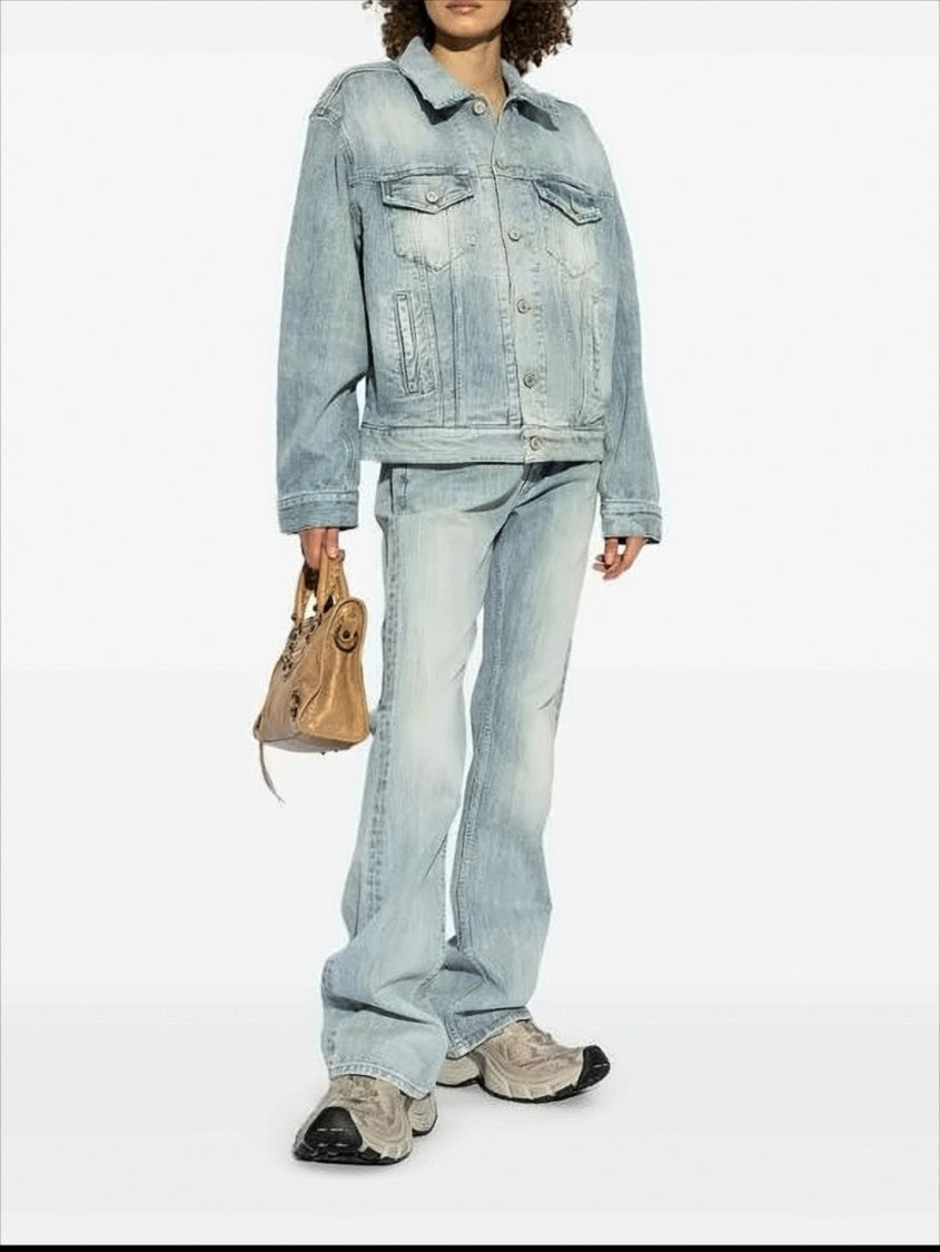 Balenciaga Light Blue Denim Pants With Classic Five-Pocket Design