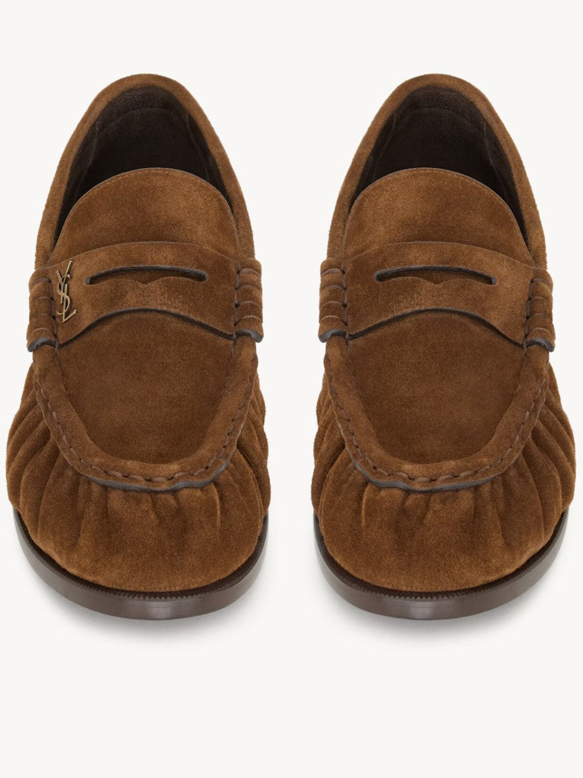 Saint Laurent Brown Le Loafer 15 Suede Loafers