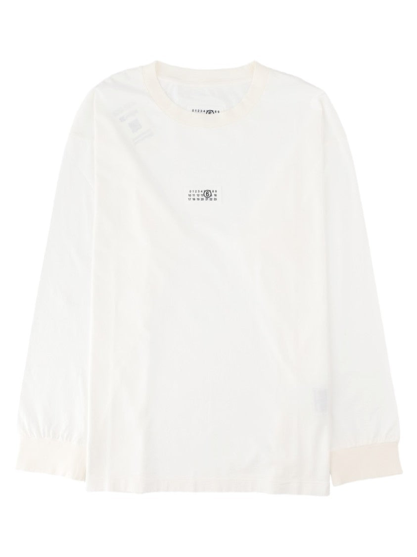 Mm6 By Maison Margiela Long-Sleeve Cotton Logo Top