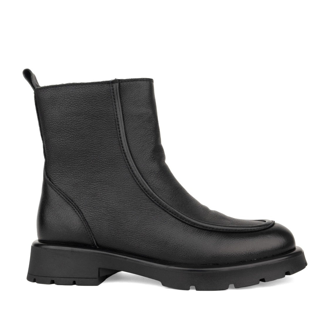 Linda Baumann Black Chic Seam Detail Leather Ankle Boots