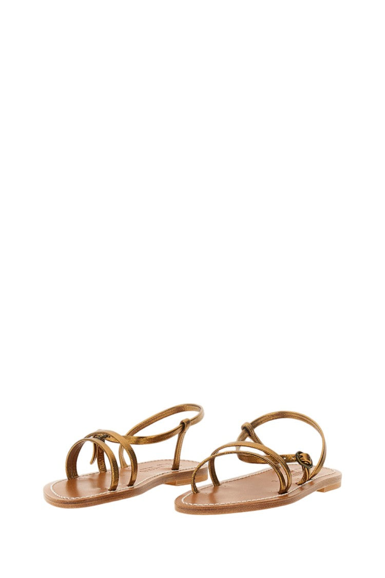 K Jacques St Tropez Golden Brown Erka Leather Sandals