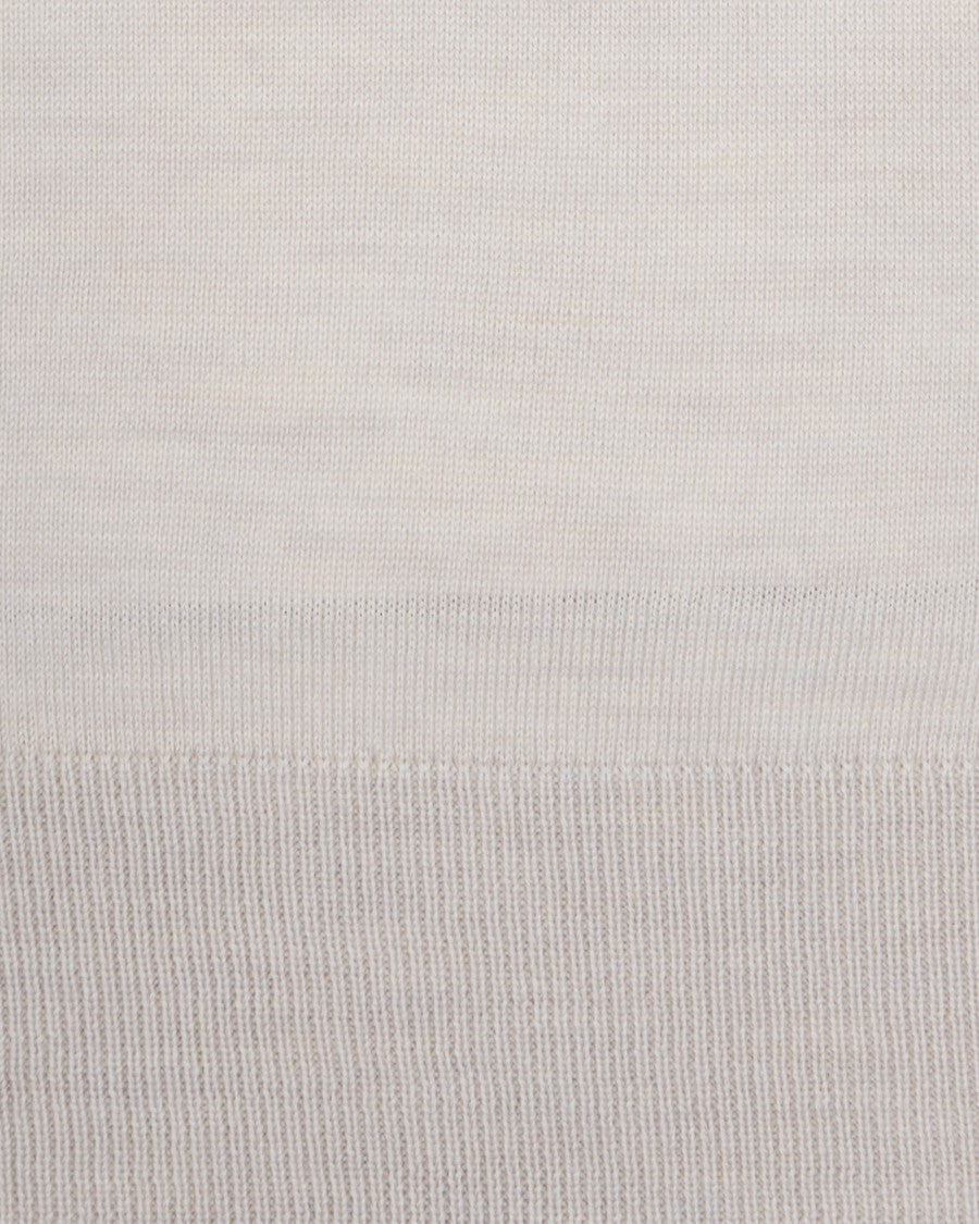 Paolo Pecora Cream White Virgin Wool Polo