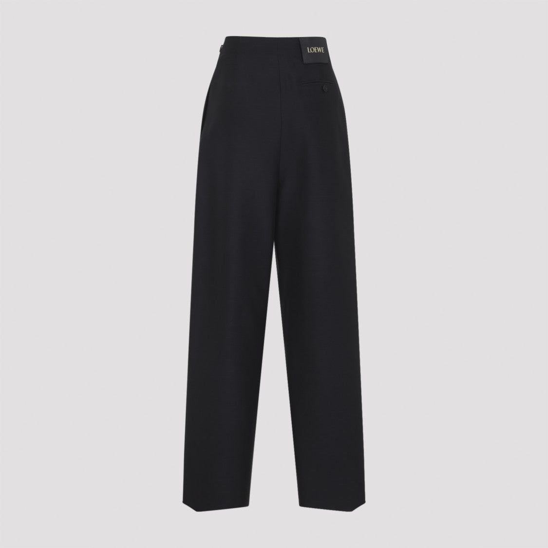 Loewe High-Waisted Straight-Leg Trousers With Buckle Accents