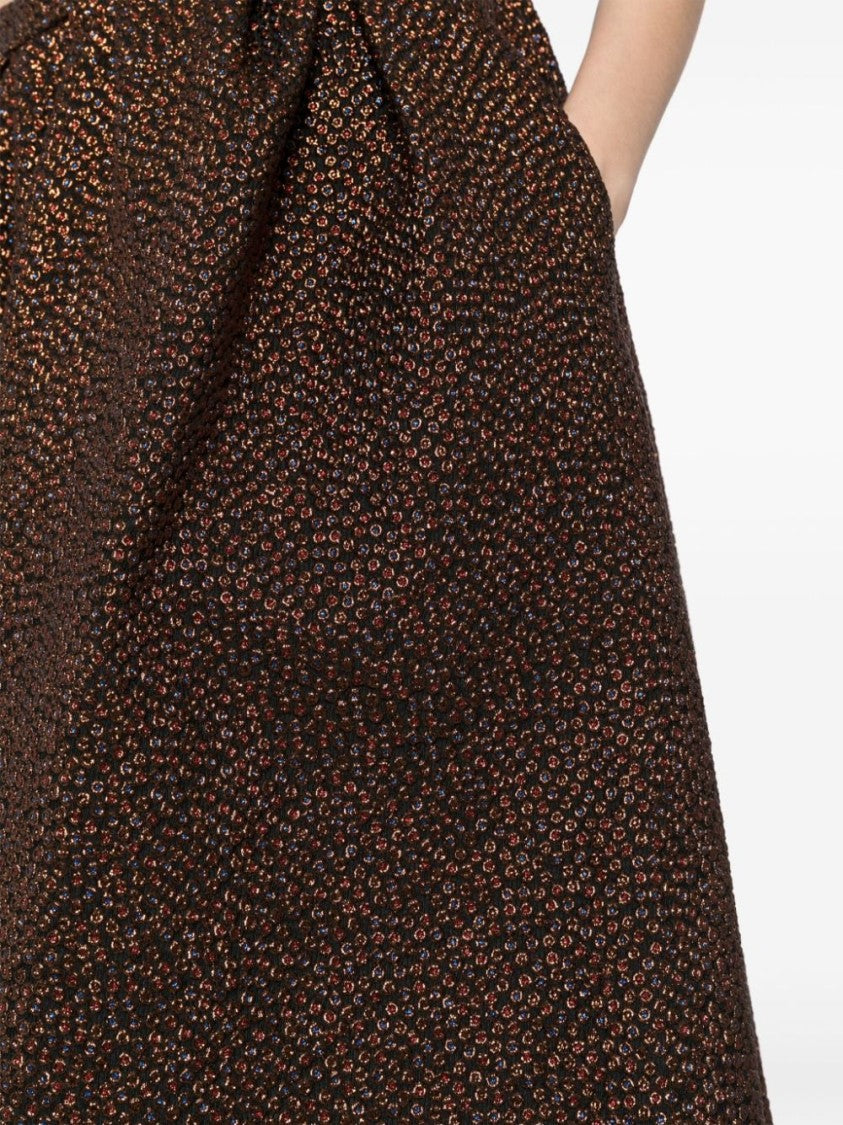Dries Van Noten Polka-Dot Jacquard Skirt