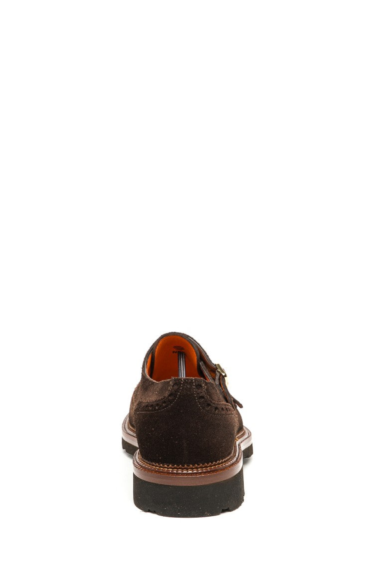 Santoni Double-Buckle Suede Shoes