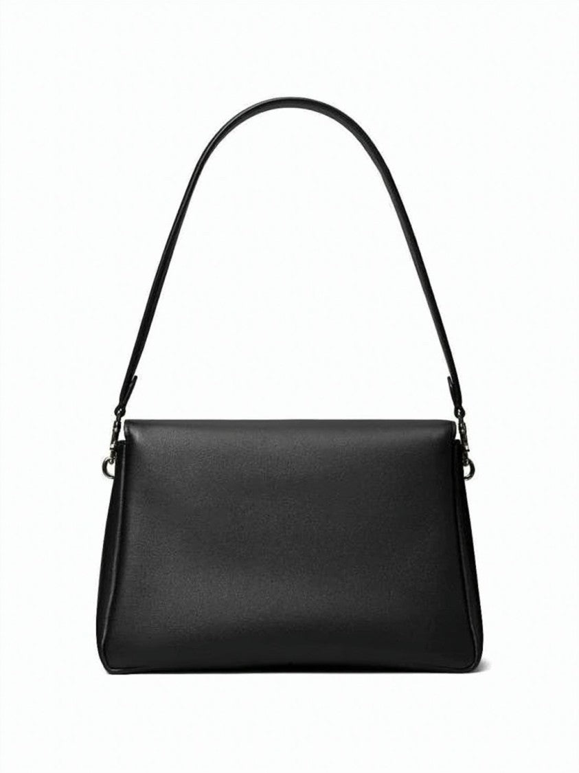 Tory Burch Sleek Rectangular Black Cowhide Leather Shoulder Bag