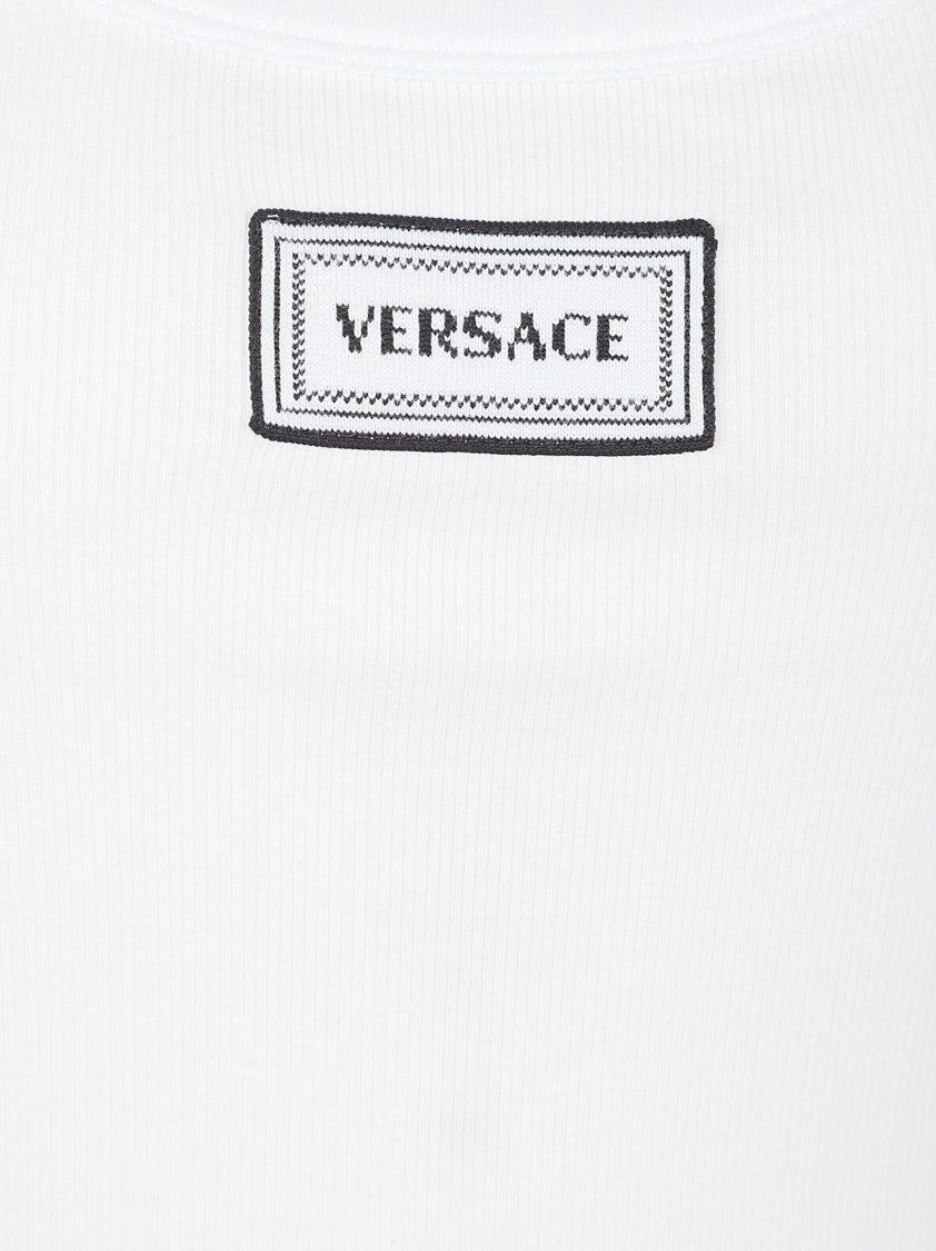 Versace Ribbed Cotton Jersey Top