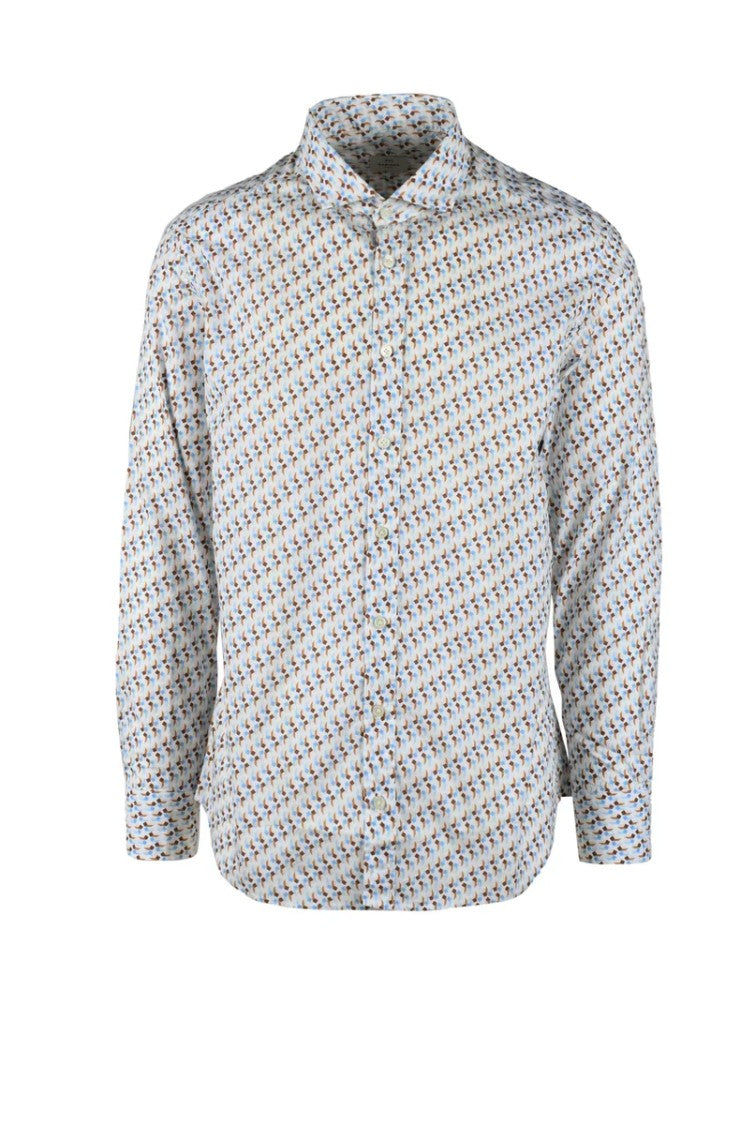 Mariano Napoli Multicolor Geometric Cotton Shirt