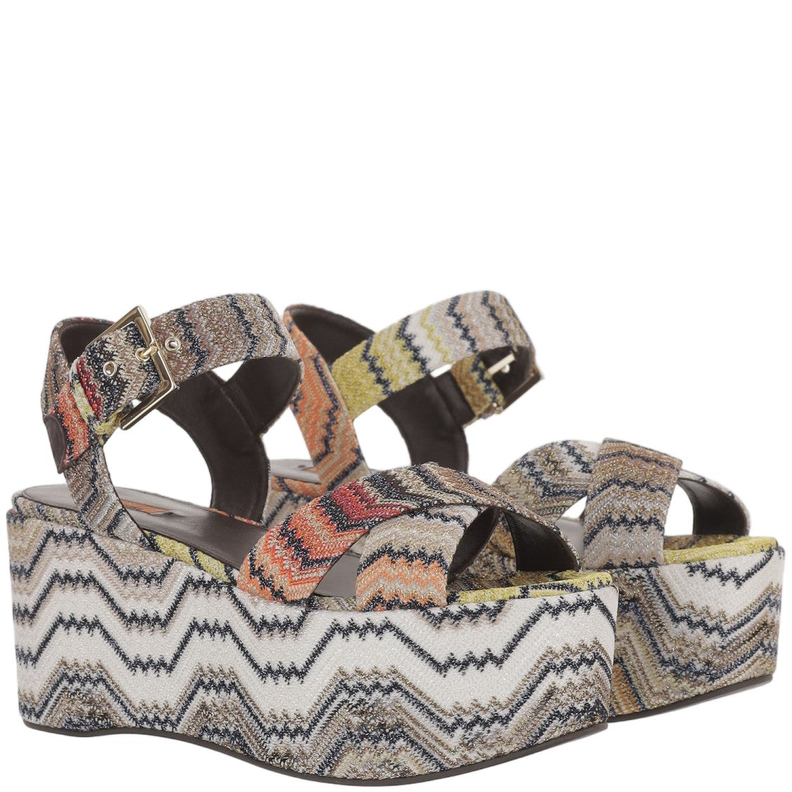 Missoni Multicolor Zigzag Platform Viscose-Blend Sandals