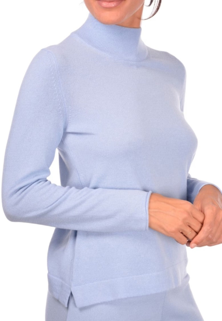 Paolo Fiorillo Capri Mock Neck Minimal Knit Top