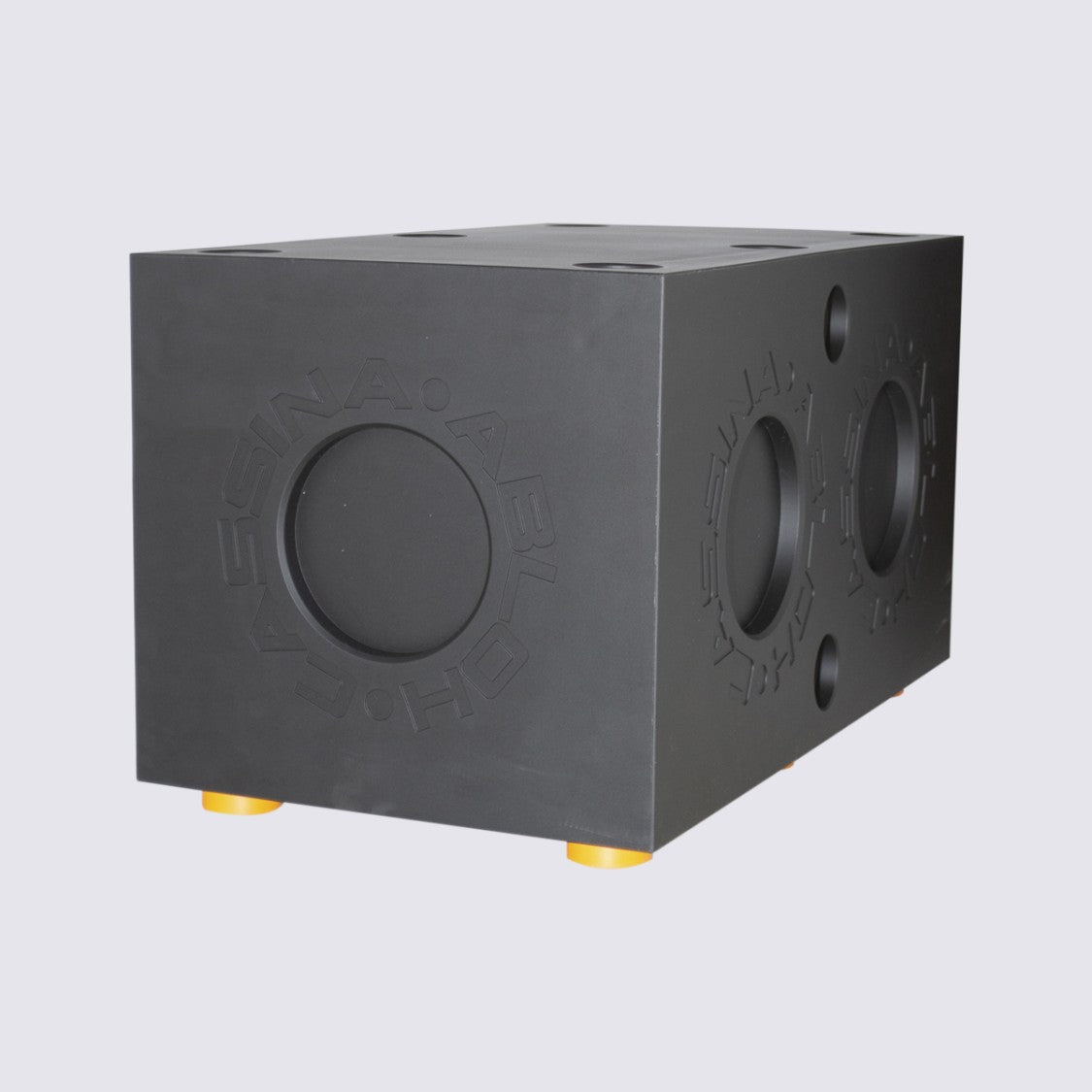 Cassina Rectangular Block In Matte Black Finish With Yellow Feet