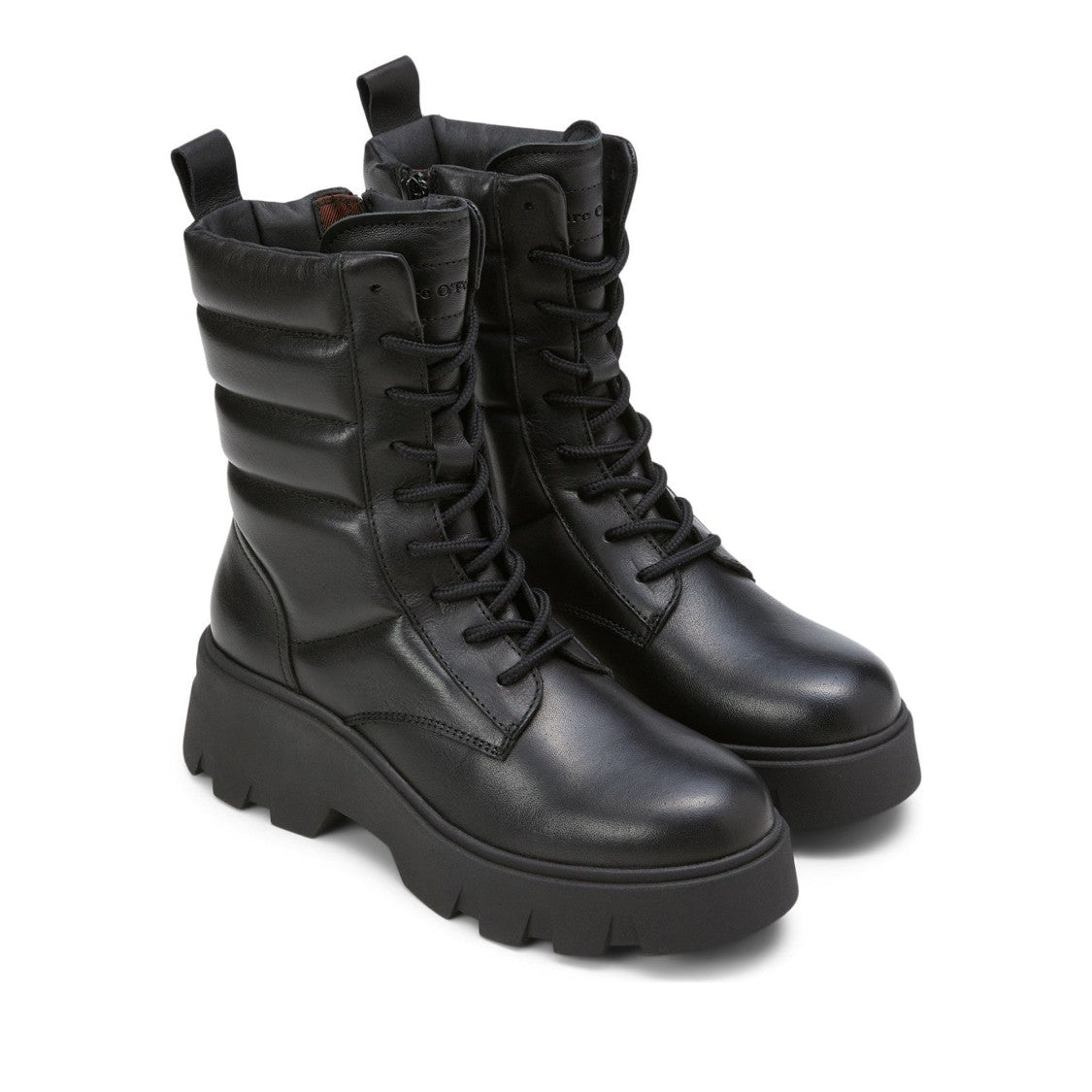 Marc O'polo Black Liliam 2A Leather Quilted Side Zip Boots