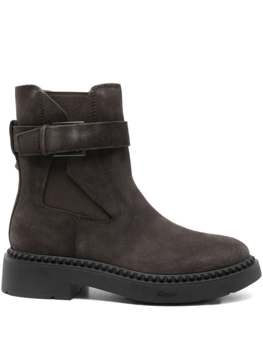 Ash Suede Ankle Boots With Strap Detail