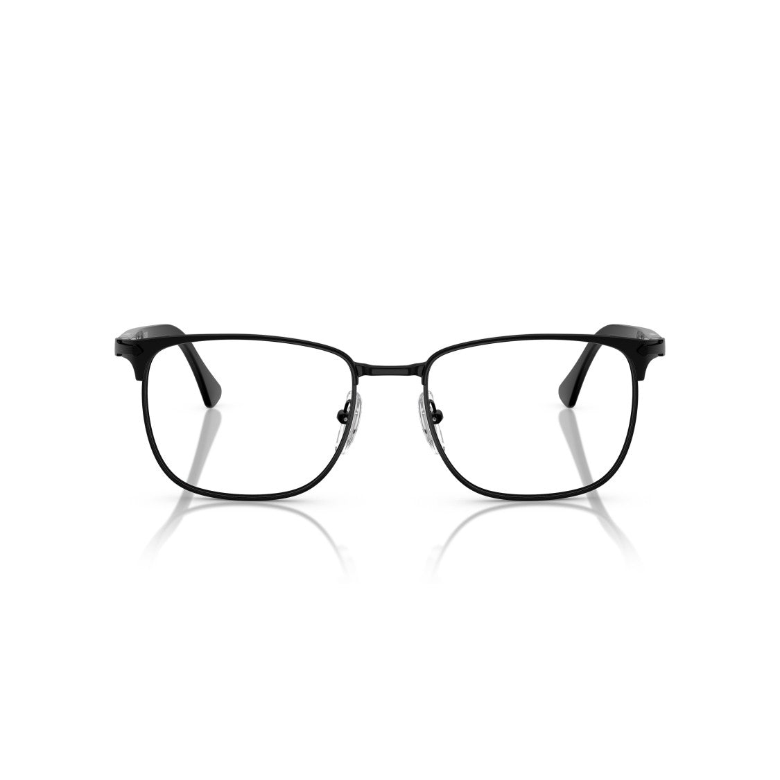 Persol 0Po1021v Rectangular Metal Frame Eyeglasses With Subtle Silver Accents