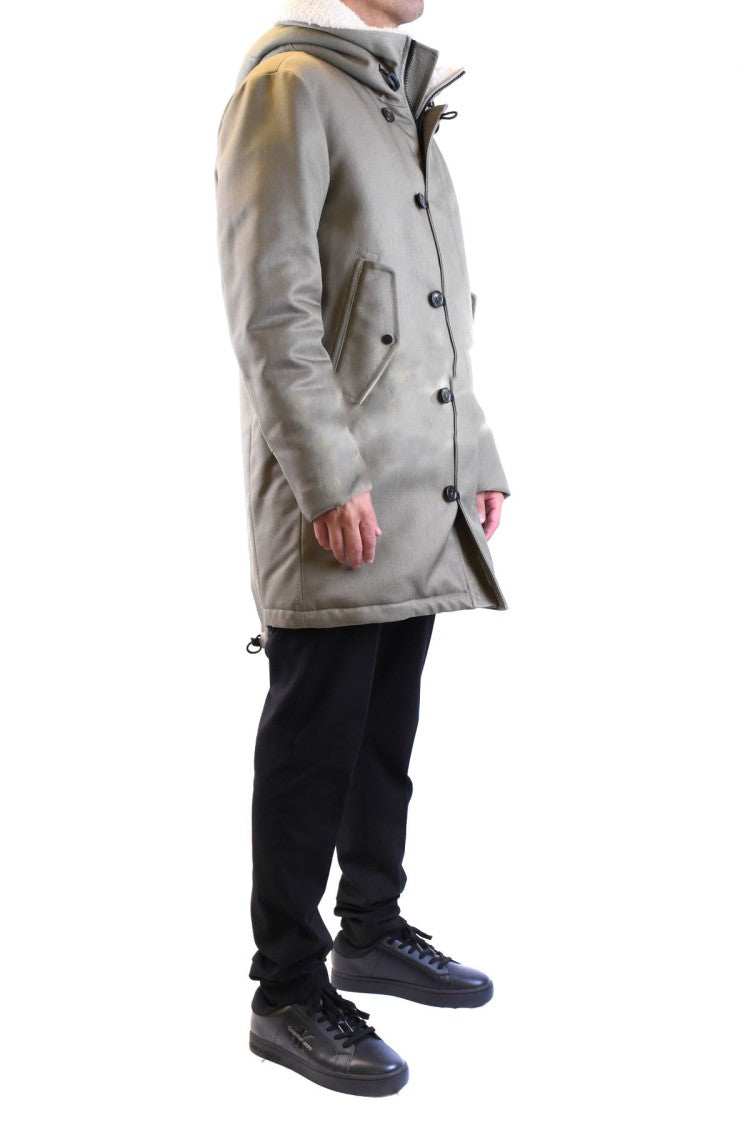 Peuterey Green Nylon Quilted Down Jacket