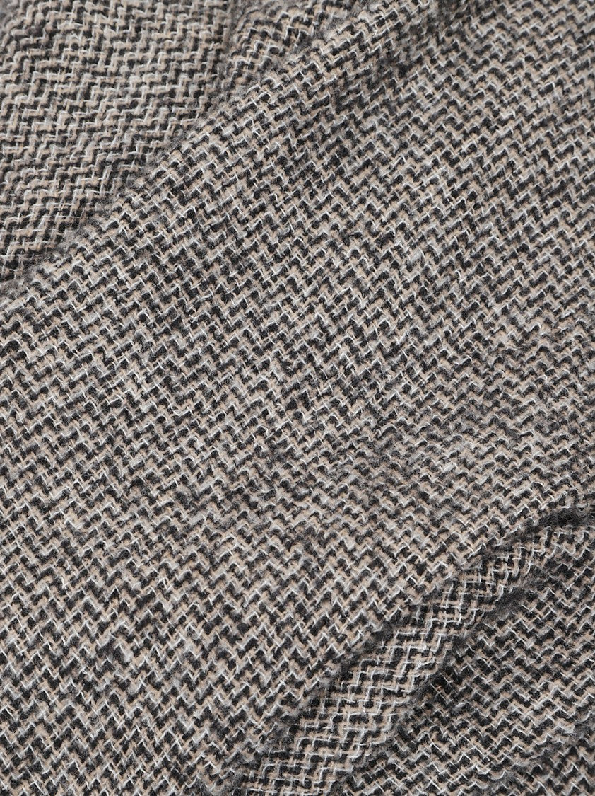 Faliero Sarti Textured Cashmere-Wool Scarf With Fringed Edges