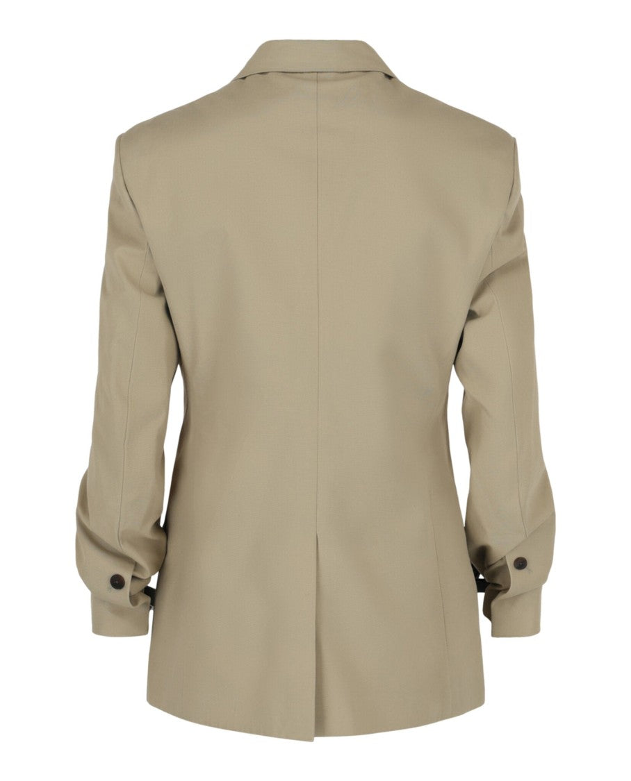 Ferragamo Single-Breasted Cotton Blazer With Notched Lapels