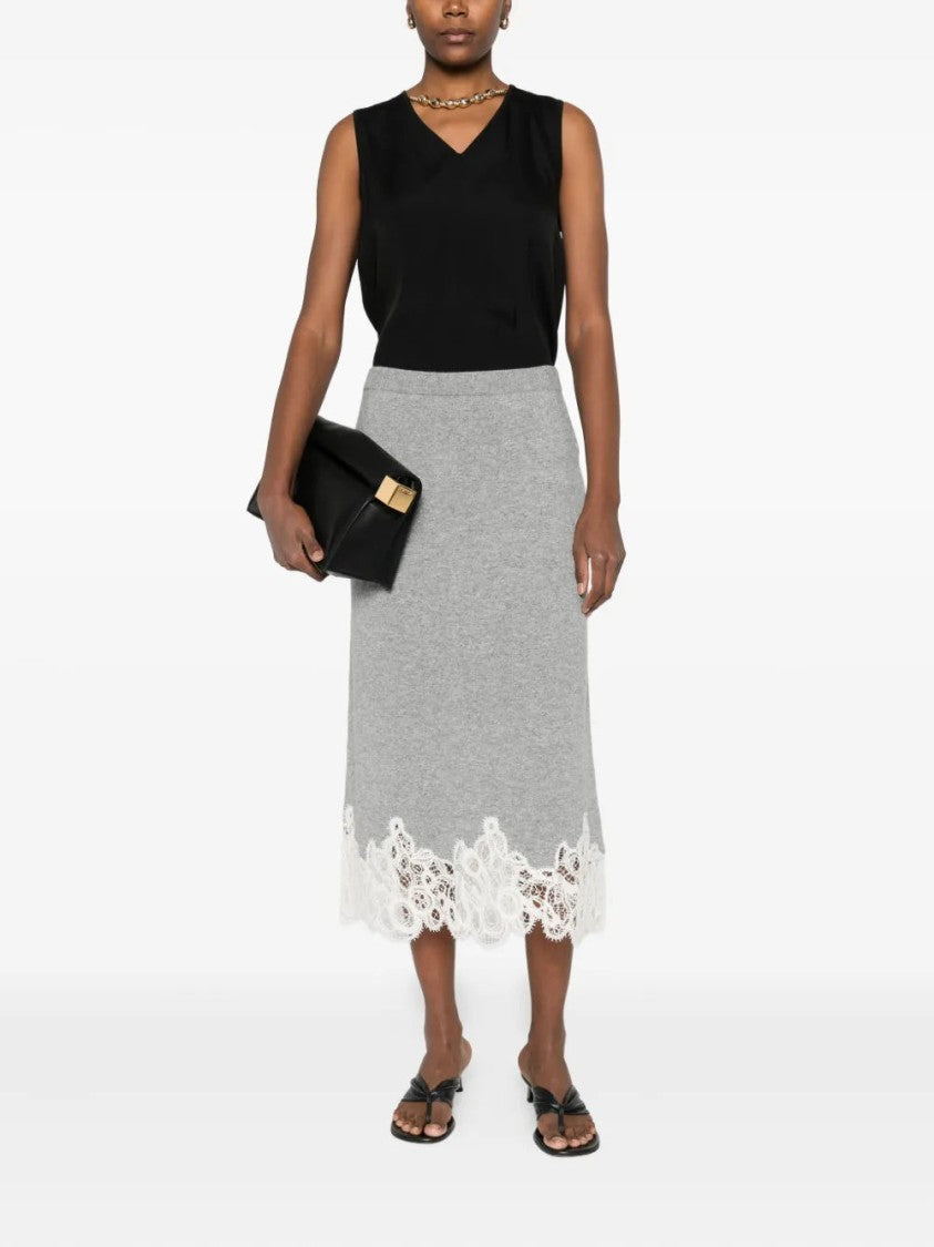 Fabiana Filippi Lace-Trimmed Pencil Skirt