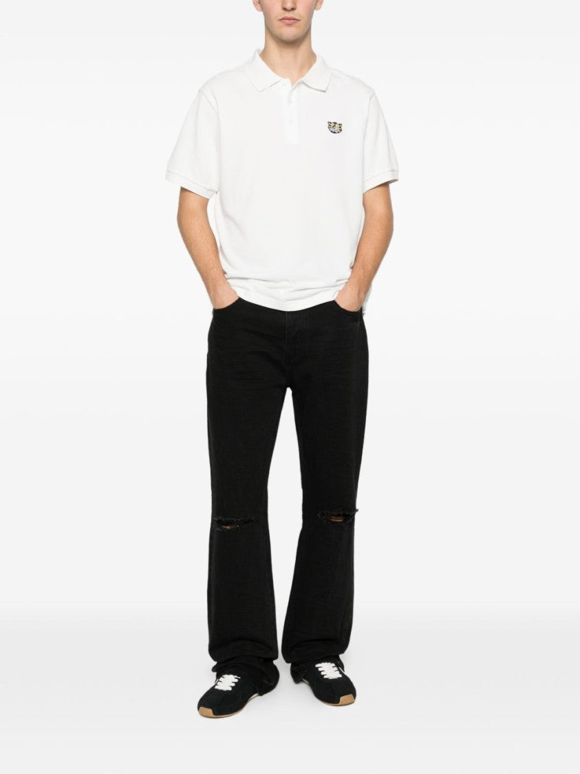 Kenzo Short-Sleeve Cotton Polo With Embroidered Tiger Emblem