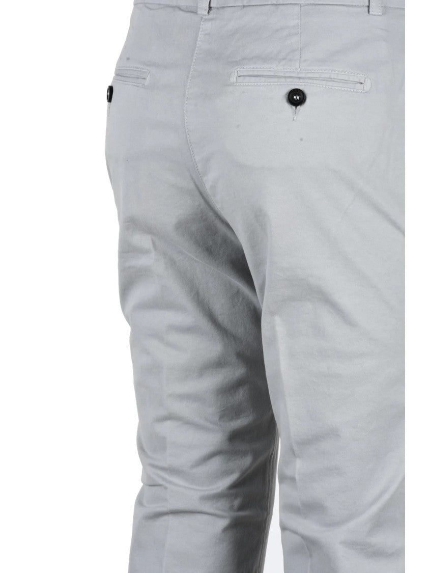Peserico Light Grey Stretch Cotton Chino Pants