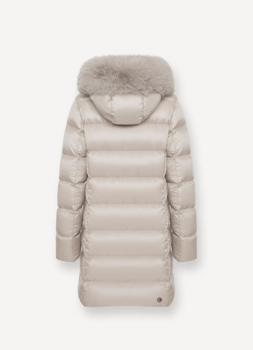 Colmar Originals Long Puffer Coat With Synthetic Fur Trim