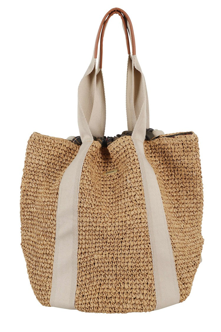 Barbour Natural Lily Beach Logo Drawstring Paper Tote Bag