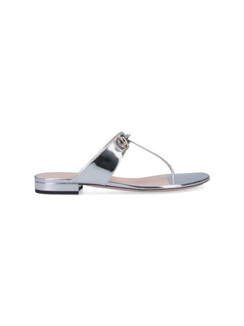Gucci Horsebit Sandals – Silver
