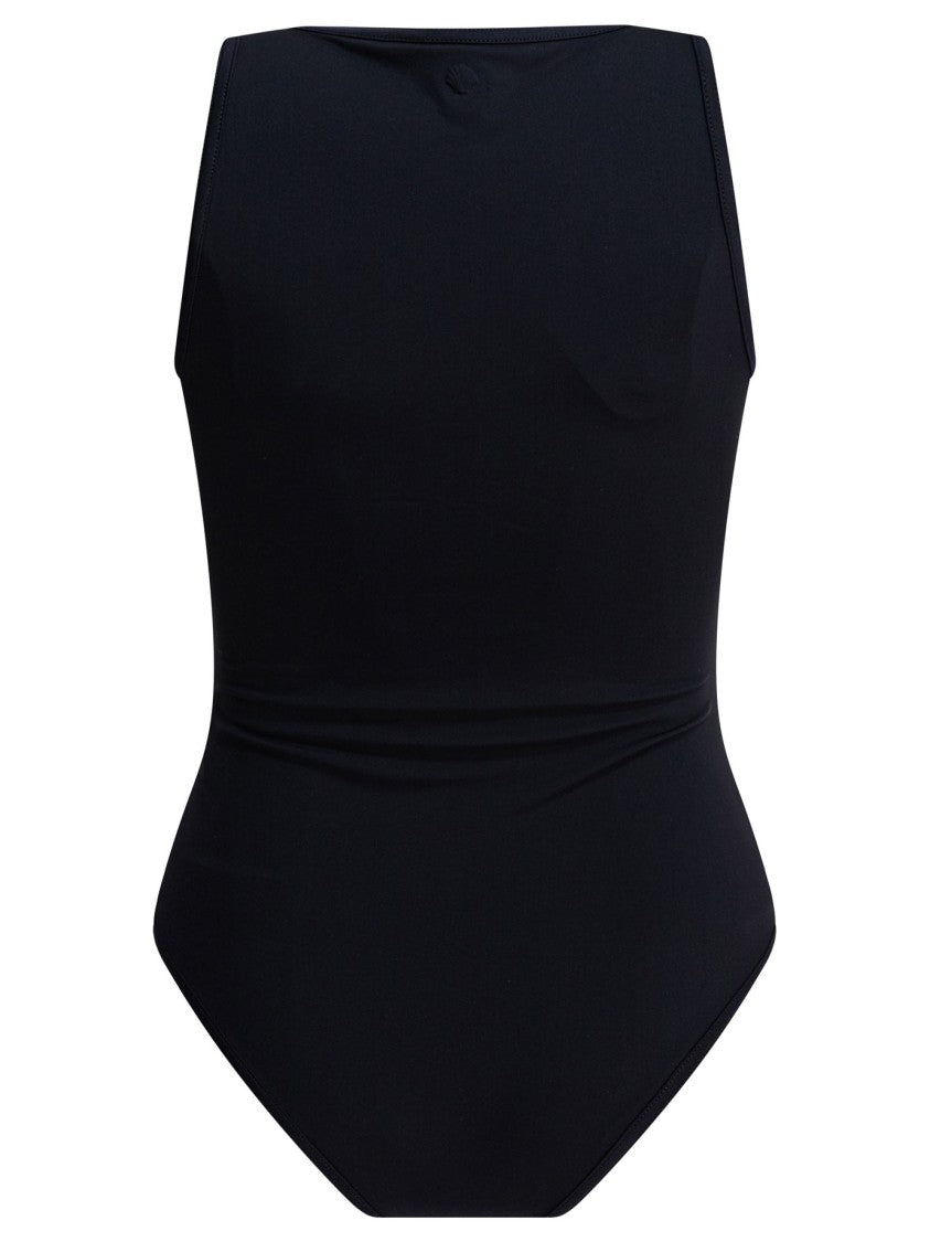 Loulou De Saison Smooth-Fit Black One-Piece Swimsuit With Deep Scoop Neckline