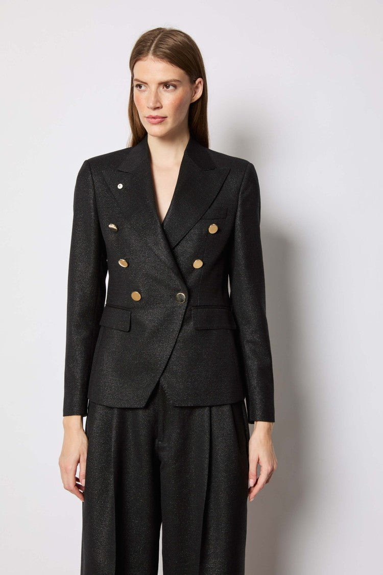 L.B.M. 1911 Ilaria Black Lurex Tailored Jacket