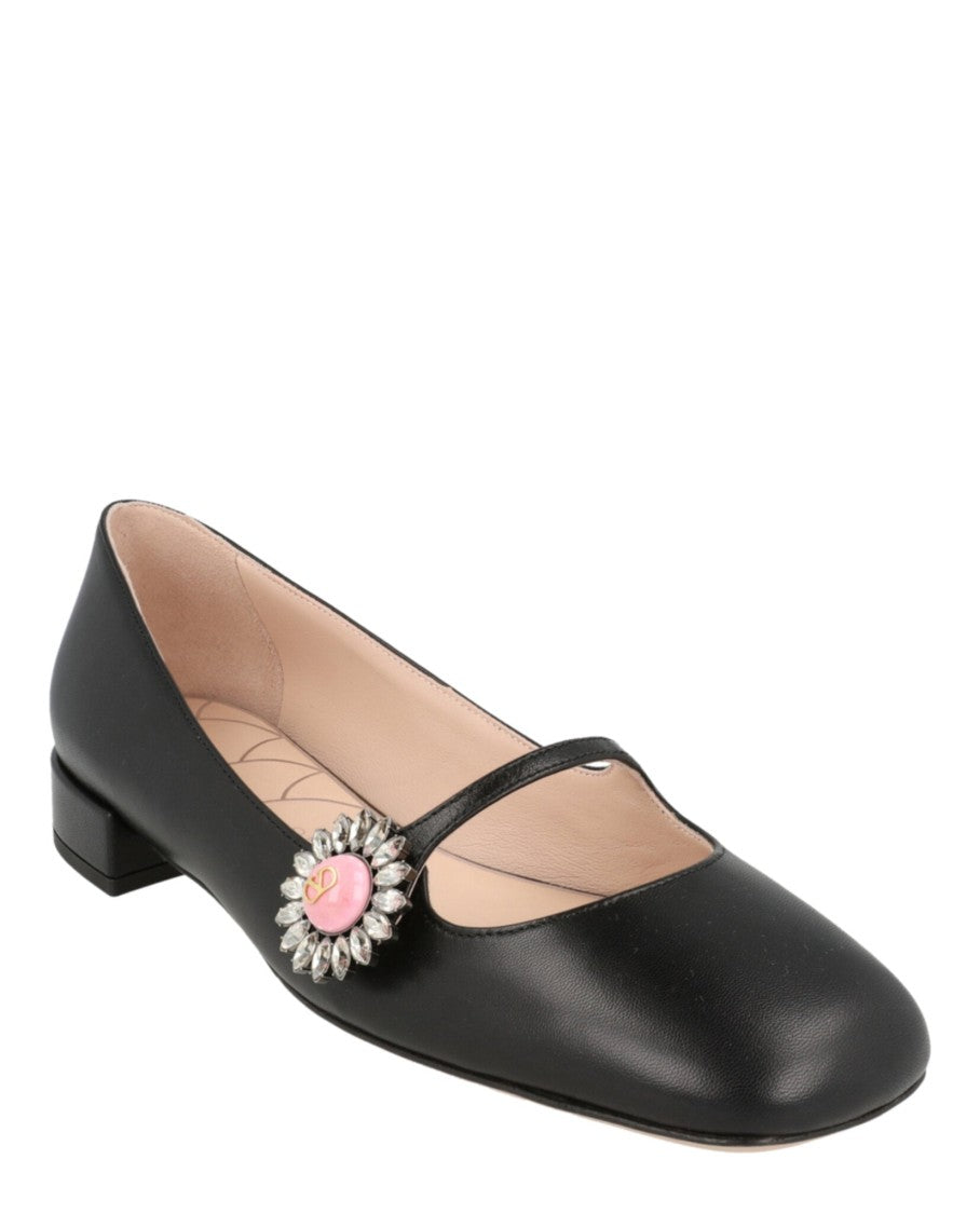 Valentino Preshoes Crystal Daisy Mary Jane Ballet Flats
