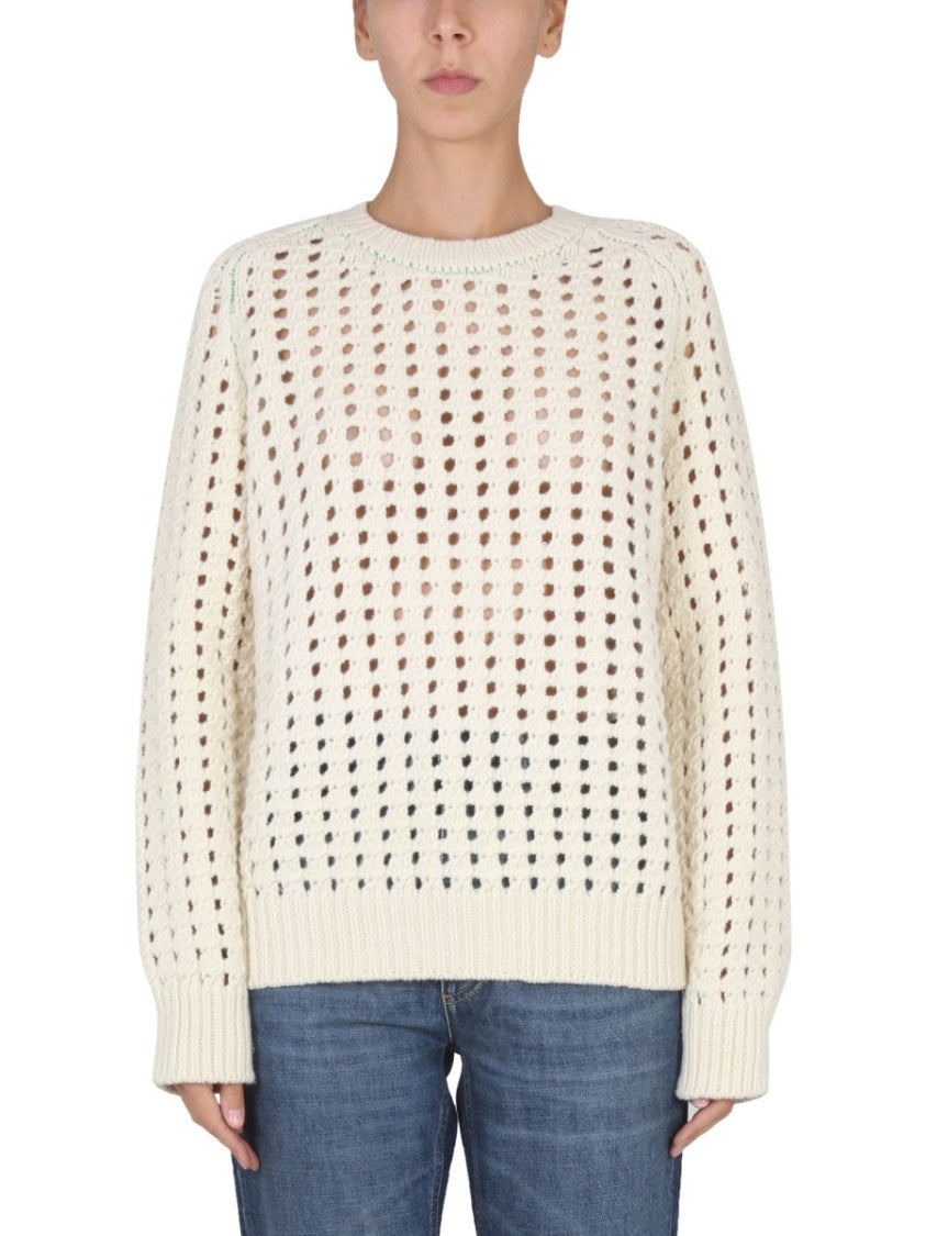 Bottega Veneta Textured Knit Sweater With Ribbed Cuffs