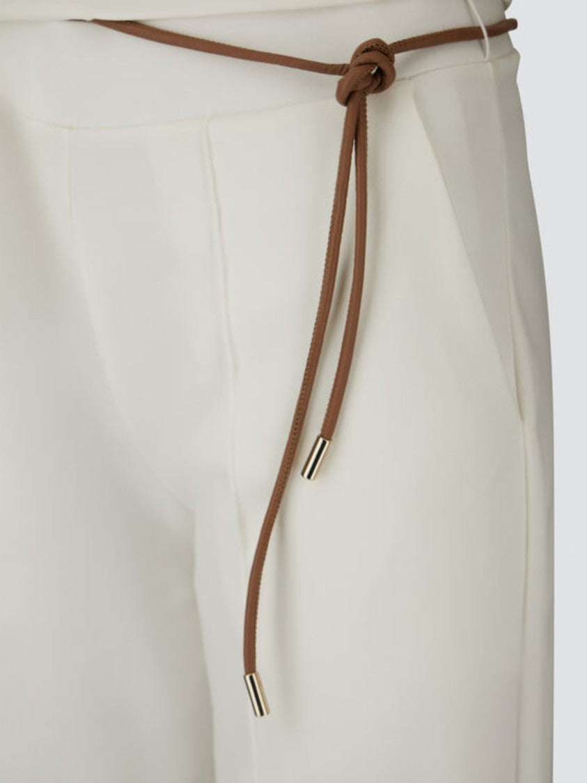 Herno White Dense Rome Jersey Wide-Leg Pants