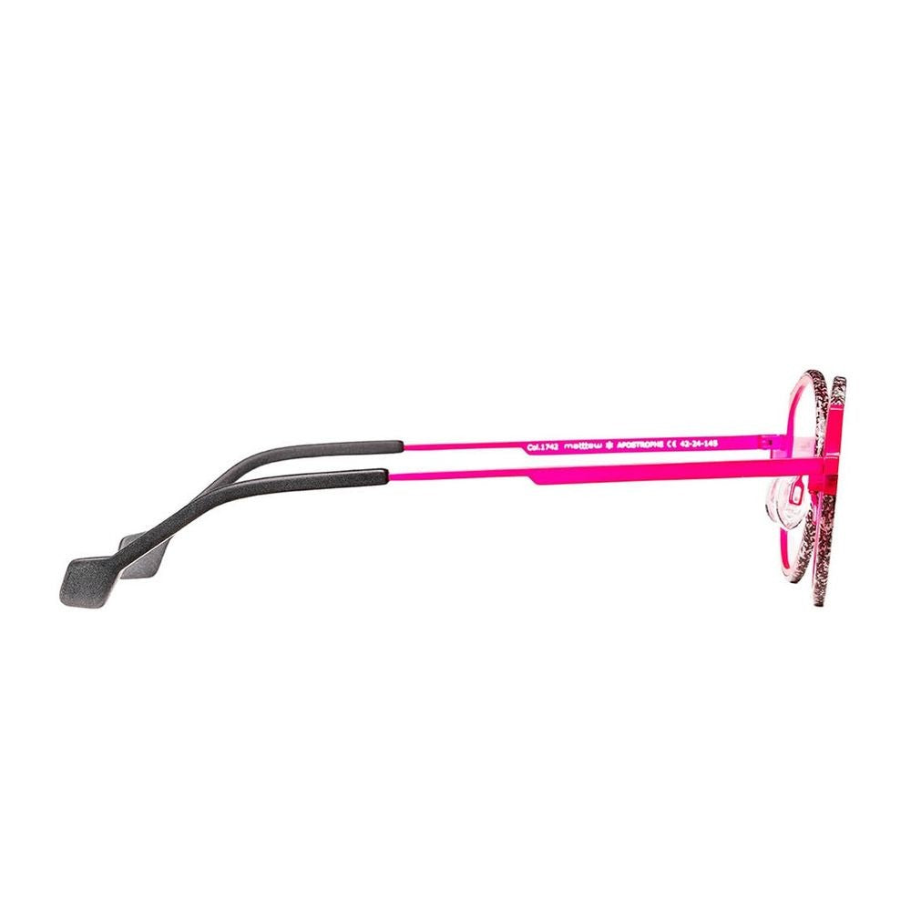 Matttew Apostrophe Neon Pink Titanium Round Eyeglasses