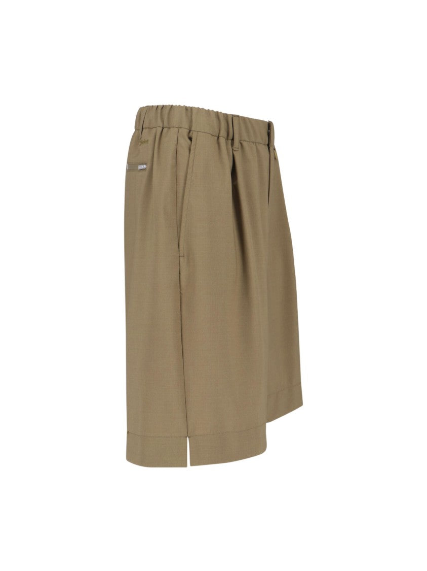 Laminar Wool Blend Shorts – Beige