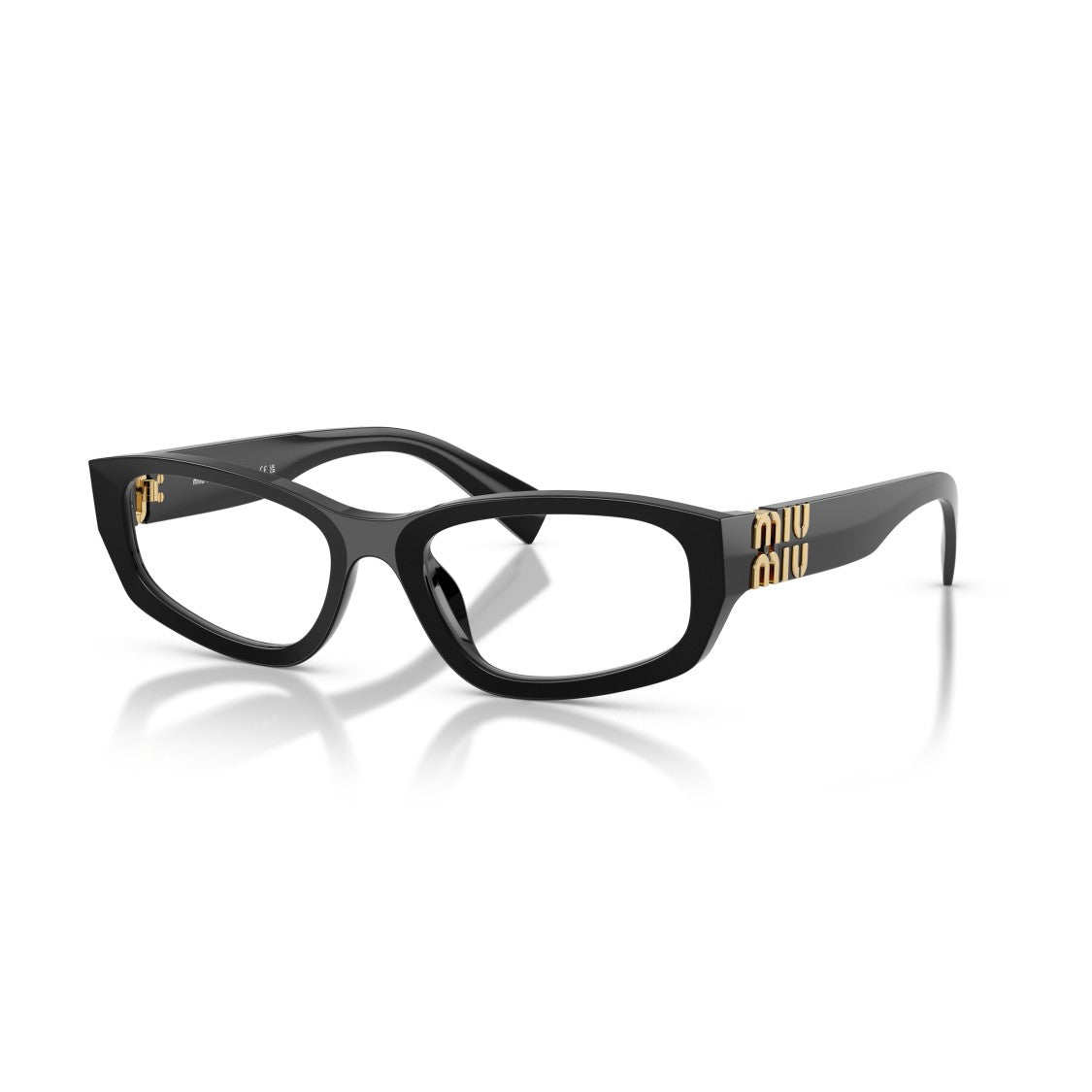 Miu Miu 0Mu 04Yv Glossy Black Acetate Rectangular Eyeglasses