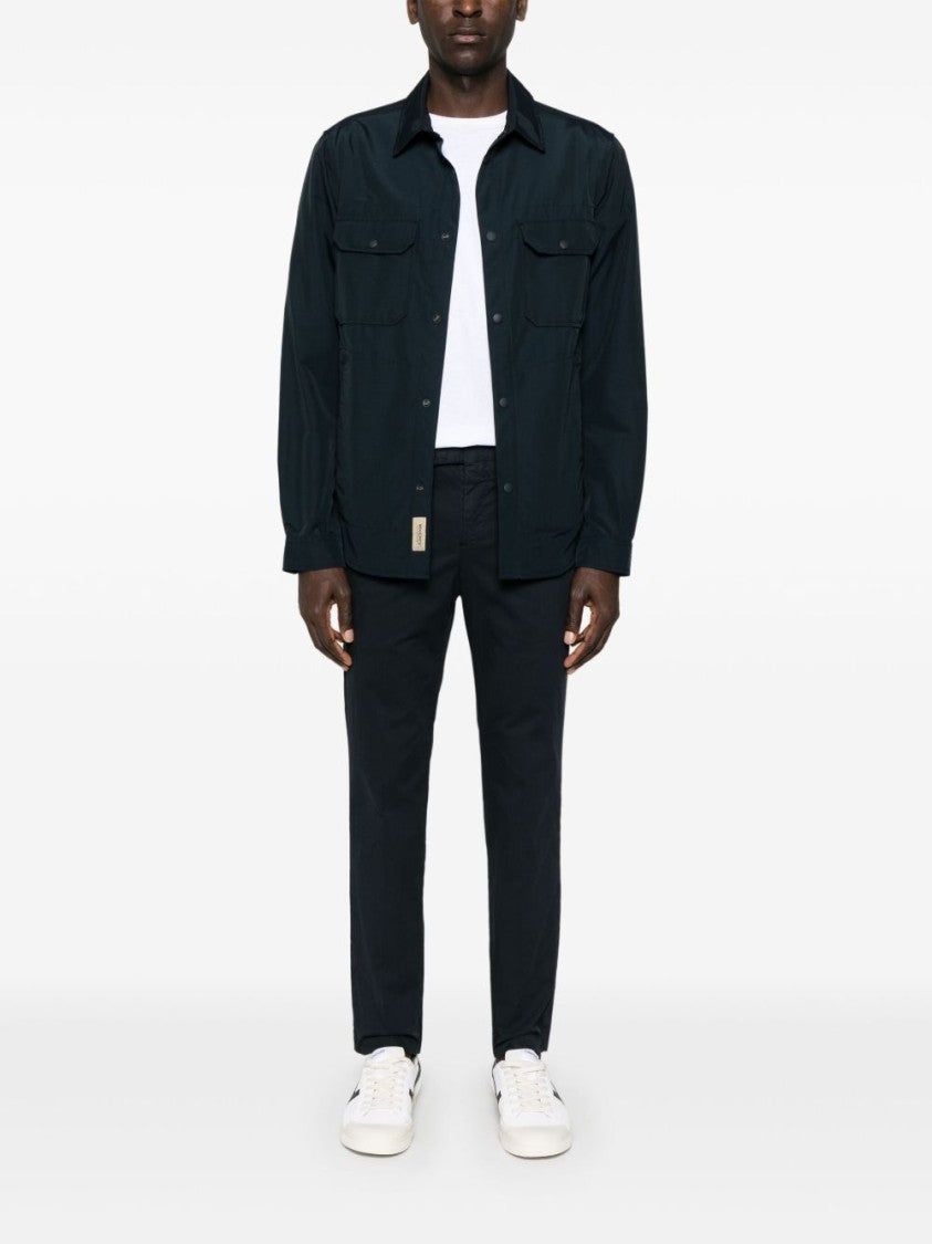 Pt Torino Prussian Blue Trousers With Hidden Closure