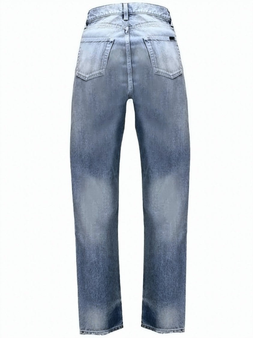 Saint Laurent Straight-Leg Denim Pants With Classic Five-Pocket Design
