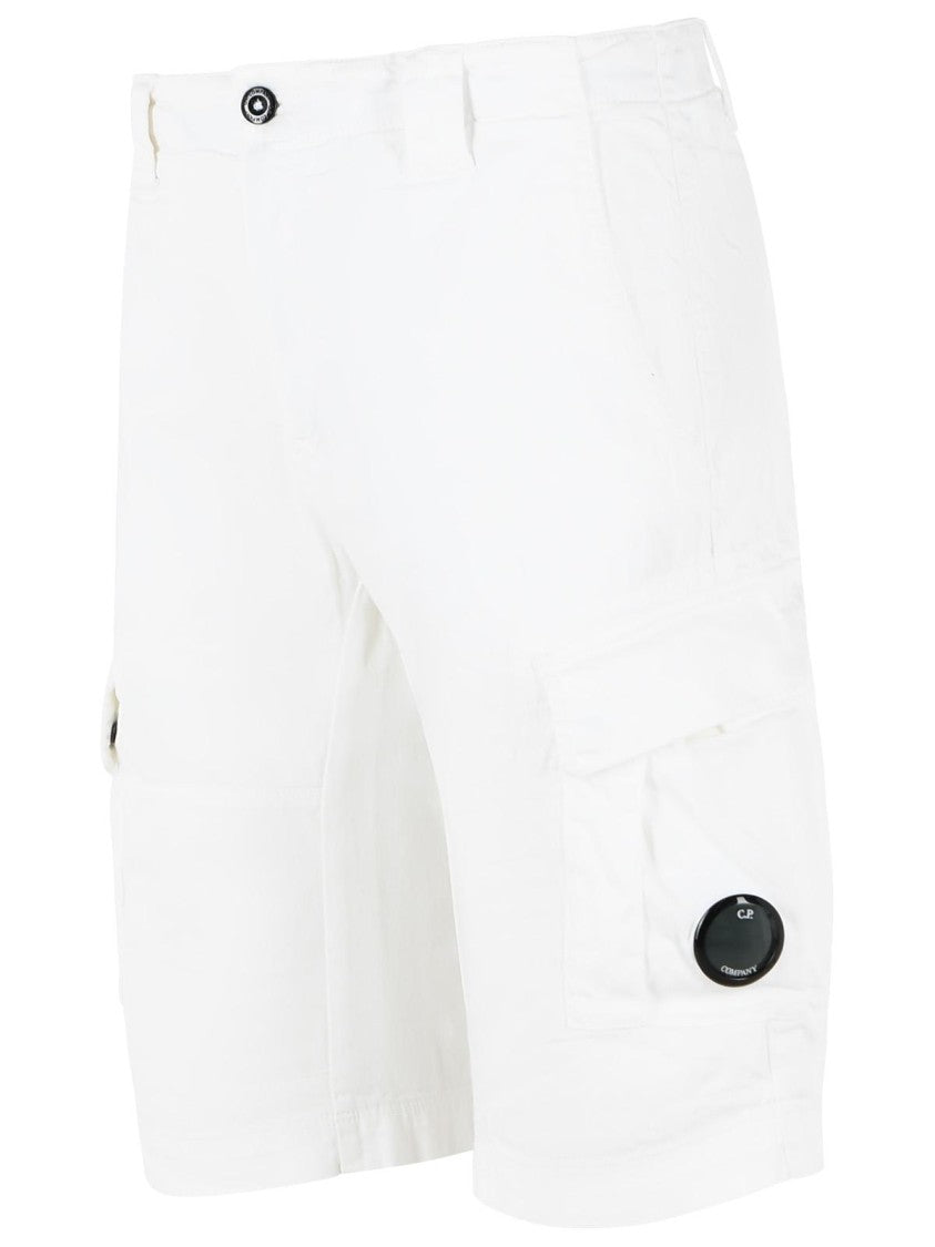 C.P. Company White Cotton Shorts