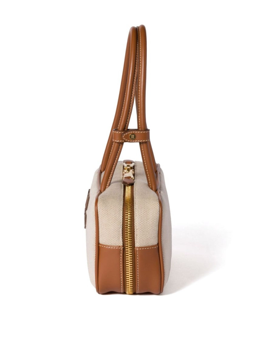 Miu Miu Beige Beau Canvas Leather Shoulder Bag