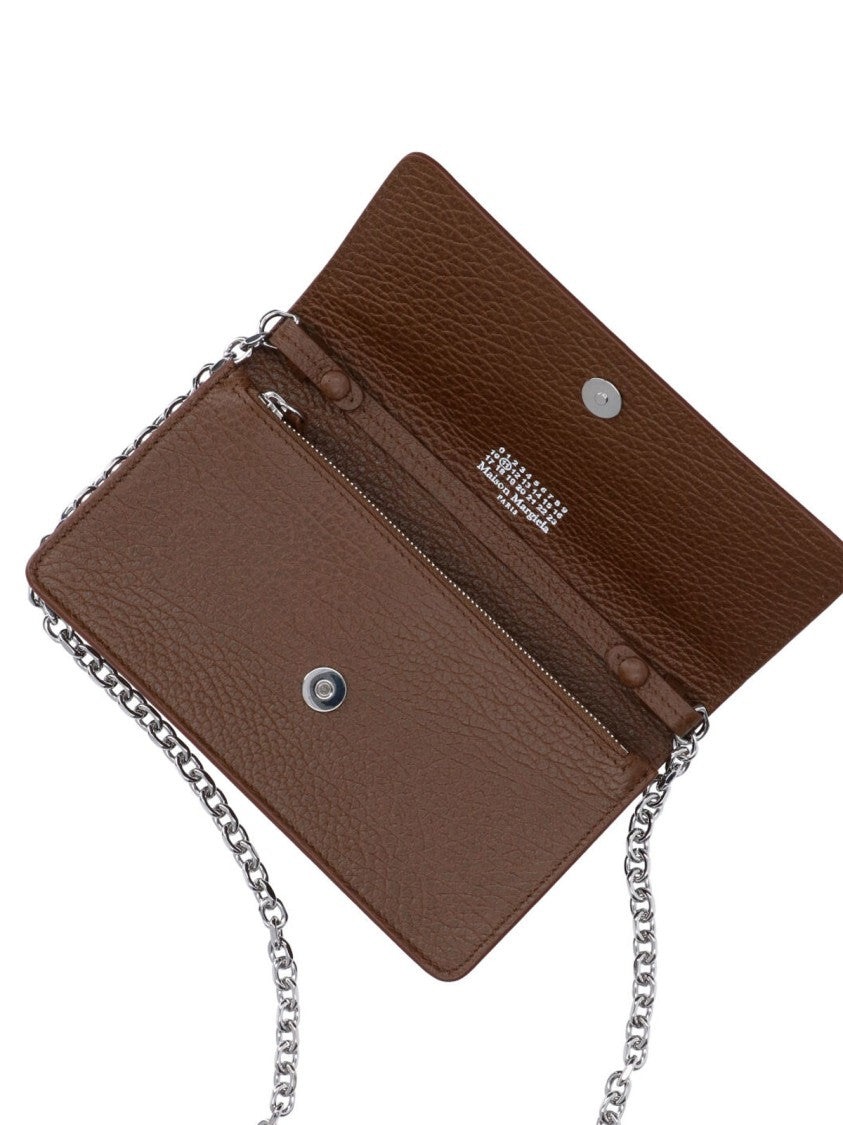 Maison Margiela Brown Four Stitches Chain Strap Wallet