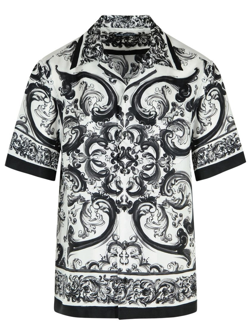 Dolce & Gabbana Maiolica' Black Silk Shirt