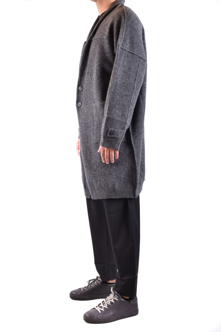 Isabel Benenato Graphite Grey Oversized Jacket With Shawl Collar